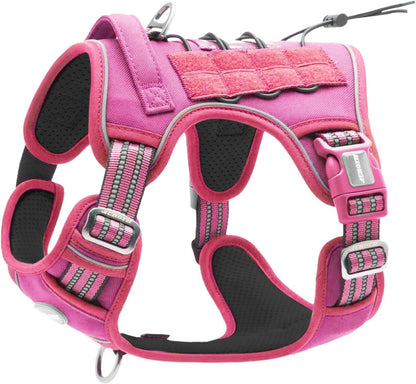 Auroth Tactical Dog Harness for Large Dogs No Pull Adjustable Pet Harness Reflective K9 Working Training Easy Control Pet Vest Military Service Dog Harnesses Army Yellow L56