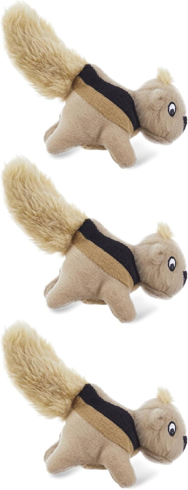 Outward Hound Squeakin’ Squirrels – 3‑Pack Plush Squeaky Dog Toys for Puppies, Small Dogs & Hide-A-Squirrel Replacements1