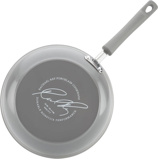 Cookware Classic Brights Hard Enamel Aluminum Nonstick Cookware Set, 14-Piece, Sea Salt Gray9