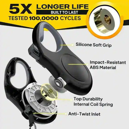 Durable pet leash with silicone grip, ABS material, and anti-twist inlet for long-lasting use4