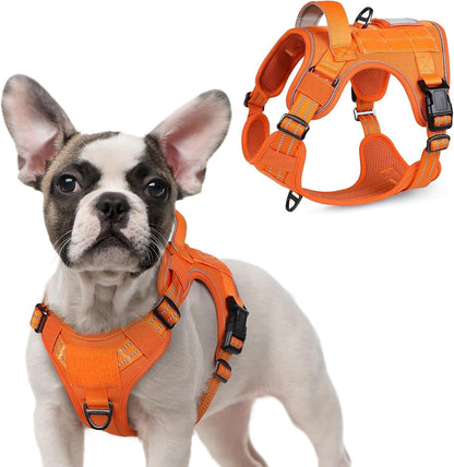 Rabbitgoo Tactical Dog Harness for Large, No Pull Military Service Vest | Molle & Handle, Heavy Duty, Adjustable, Reflective Straps, Easy Control for Training Walking, Black, Large31