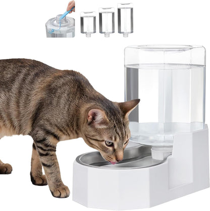 Sfozstra 5L Cat Gravity Water Bowl Dispenser: Stainless Steel Bowl | No Power Needed / No Filter Required / Spill Proof Design / Easy Cleaning / Cats & Small Dogs / Home Crate Area & Travel17