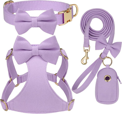 Beirui Cute Small Dog Harness Collar and Leash Set, Pink,Xxs,Chest 12-14" | for Small Dogs Puppy, Three Detachable Bows, Adjustable Step-In Vest, Yorkshire, Chihuahua, for Daily Walking Holiday Outfits9