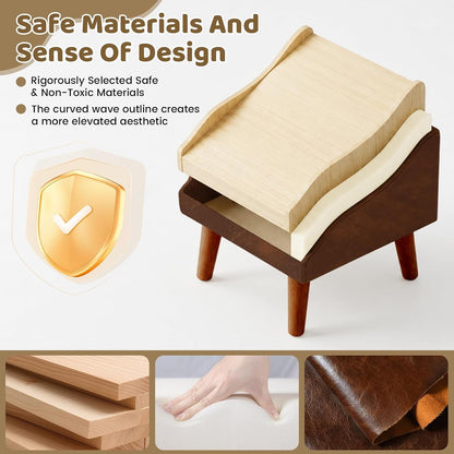 Dog Stairs for Small Dogs 16 Inch High Upgraded Non Slip Foldable Dog Ramp,For Senior Injured Small to Large Dogs Cats Pet Stairs,Pu Leather Furniture Style Pet Steps8