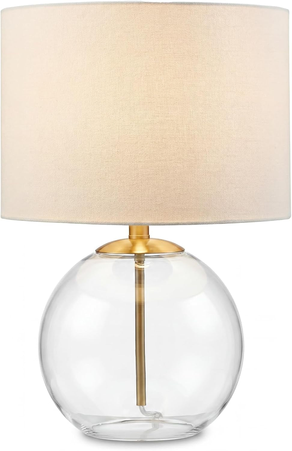 signature-design-by-ashley-glass-table-lamp-modern-bedside-clear-brass-white-fabric-drum-shade-compact-round-clear-glass-profile-for-modern-nightstands-samder-series