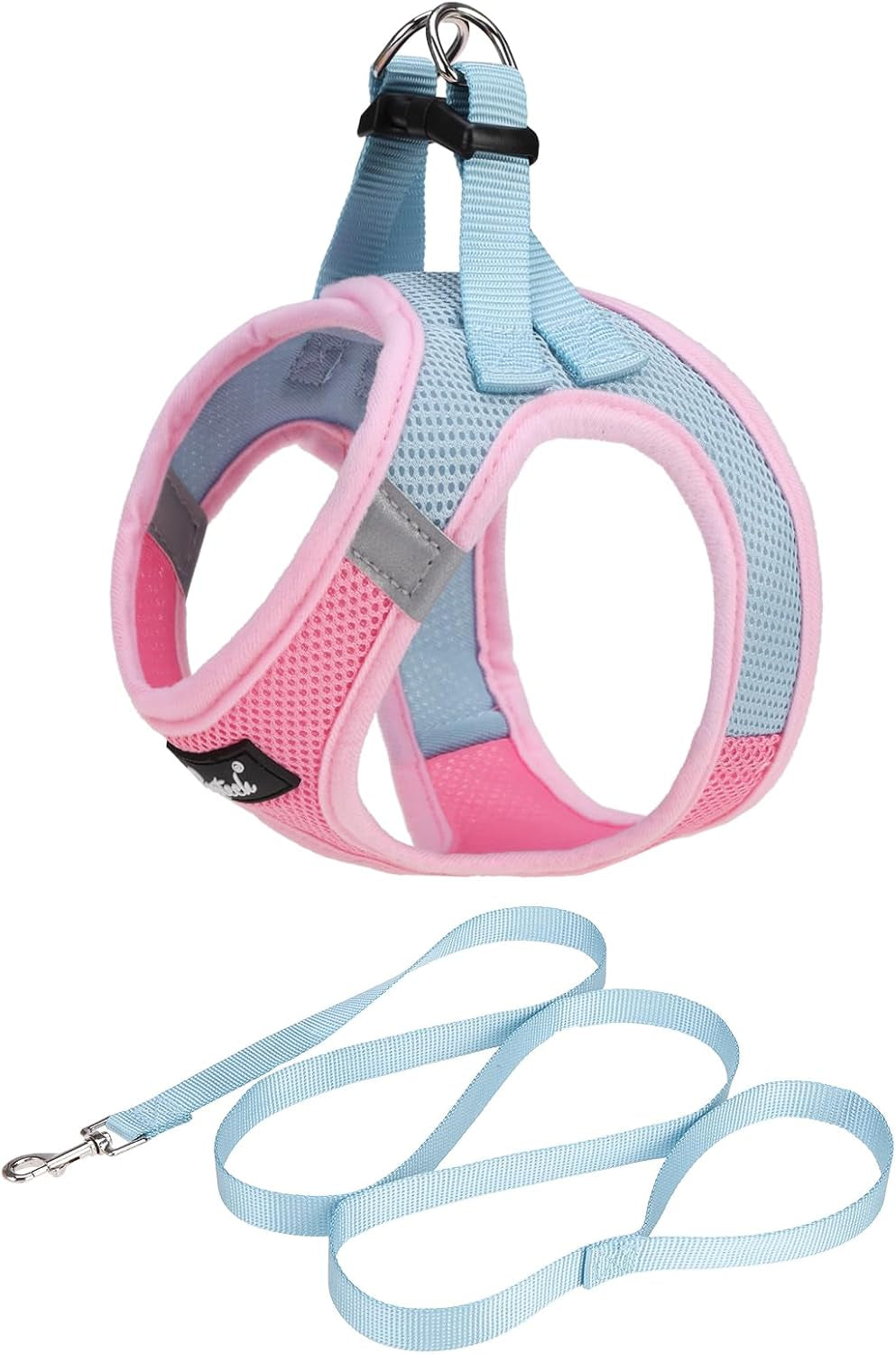 pupteck-dog-harness-and-leash-set-for-small-medium-dogs-no-pull-step-in-soft-mesh-puppy-cat-vest-harnesses-reflective-at-night-green-s