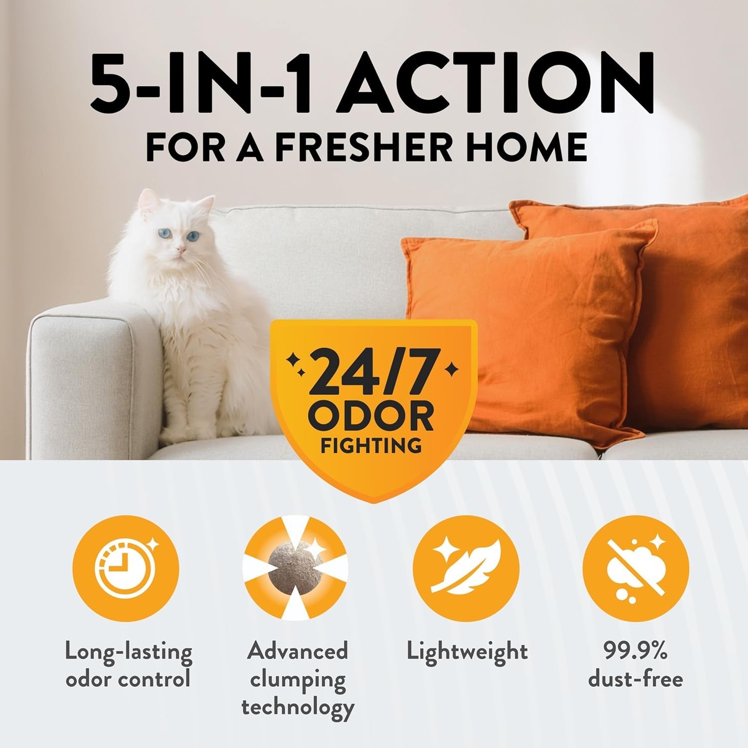 arm-hammer-hardball-clumping-cat-litter-garden-bloom-14-5-lbs-lightweight-5-in-1-24-7-odor-control-easy-clean-up-non-clay-formula-99-9-dust-free-multi-cat