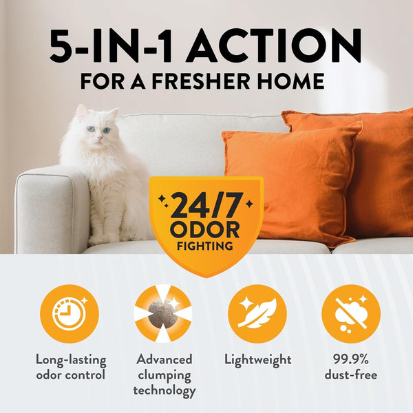ARM & Hammer Hardball Clumping Cat Litter, Garden Bloom, 14.5 Lbs | Lightweight 5-In-1, 24/7 Odor Control, Easy Clean Up, Non-Clay Formula, 99.9% Dust-Free, Multi-Cat2