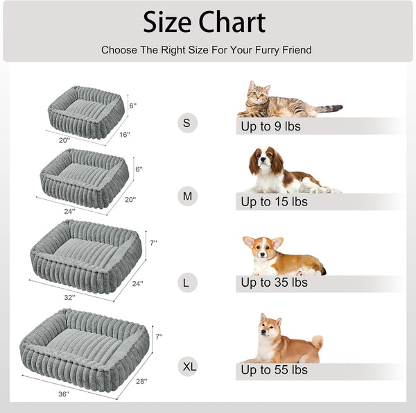 Small Dog Bed Calming Cat Bed for Indoor Cats 20’’X16’’Sage Grey | Rectangle Orthopedic Pet Sofa Bed, Washable Anti-Anxiety Soft Puppy Couch, Nonskid Bottom Furry Cuddler up to 9 Lbs7