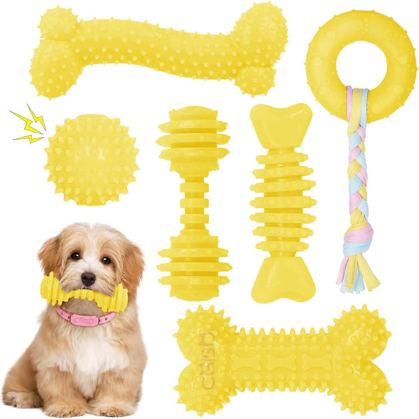Puppy Toys, 6 Pack Dog Chew Toys for Puppy, Cute Pink Small Dog Toys, Puppy Teething Toys for Puppies, Soft Durable Interactive Chew Toy for Small Dogs9