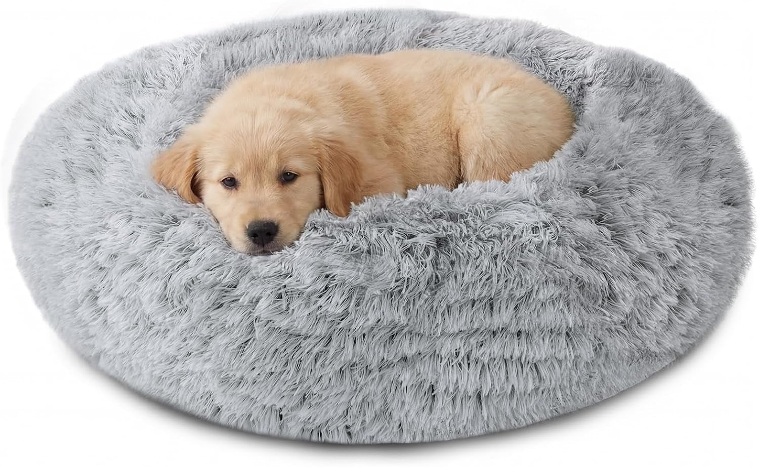 jollyvogue-small-dog-bed-calming-dog-beds-for-small-dogs-indoor-cats-20-inches-donut-washable-cat-bed-for-kittens-puppies-round-fluffy-plush-faux-fur-pet-bedssmoke-grey