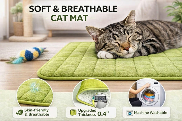 Washable Pet Bed Mat (23.6 X 15.8 Inch) – 3-Pack for Indoor/Outdoor Use, Soft Sleeping Mat for Cats, Small Pets, Kitty, Puppy, Rabbit – Cozy Bedding Pads for Pets up to 20Lbs4