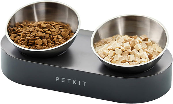 PETKIT 304 Stainless Steel Elevated Cat Bowls&Dog Bowls,Raised Cat Food and Water Bowl Set, Non-Slip, anti Vomiting 15°Tilted Cat Small Animal Plate1