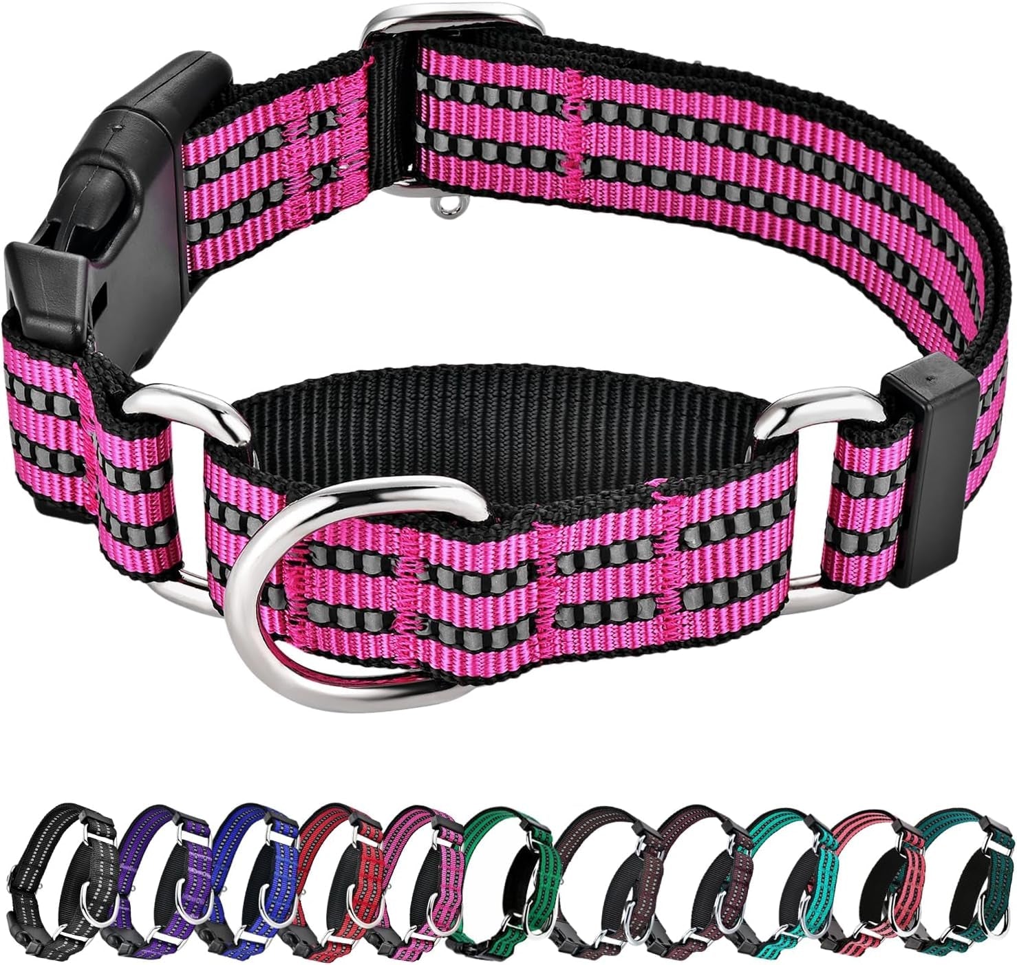 martingale-collars-for-dogs-reflective-escape-proof-training-dog-collars-with-quick-release-buckle-adjustable-no-slip-nylon-dog-collar-for-medium-pets