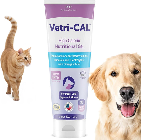 High Calorie Nutritional Gel for Dogs, Cats, Puppies & Kittens – Appetite Booster with Omega 3-6-9, Vitamins A-D-E-B – Recovery & Energy Support – Tasty Malt Flavor – 5 Oz Tube1