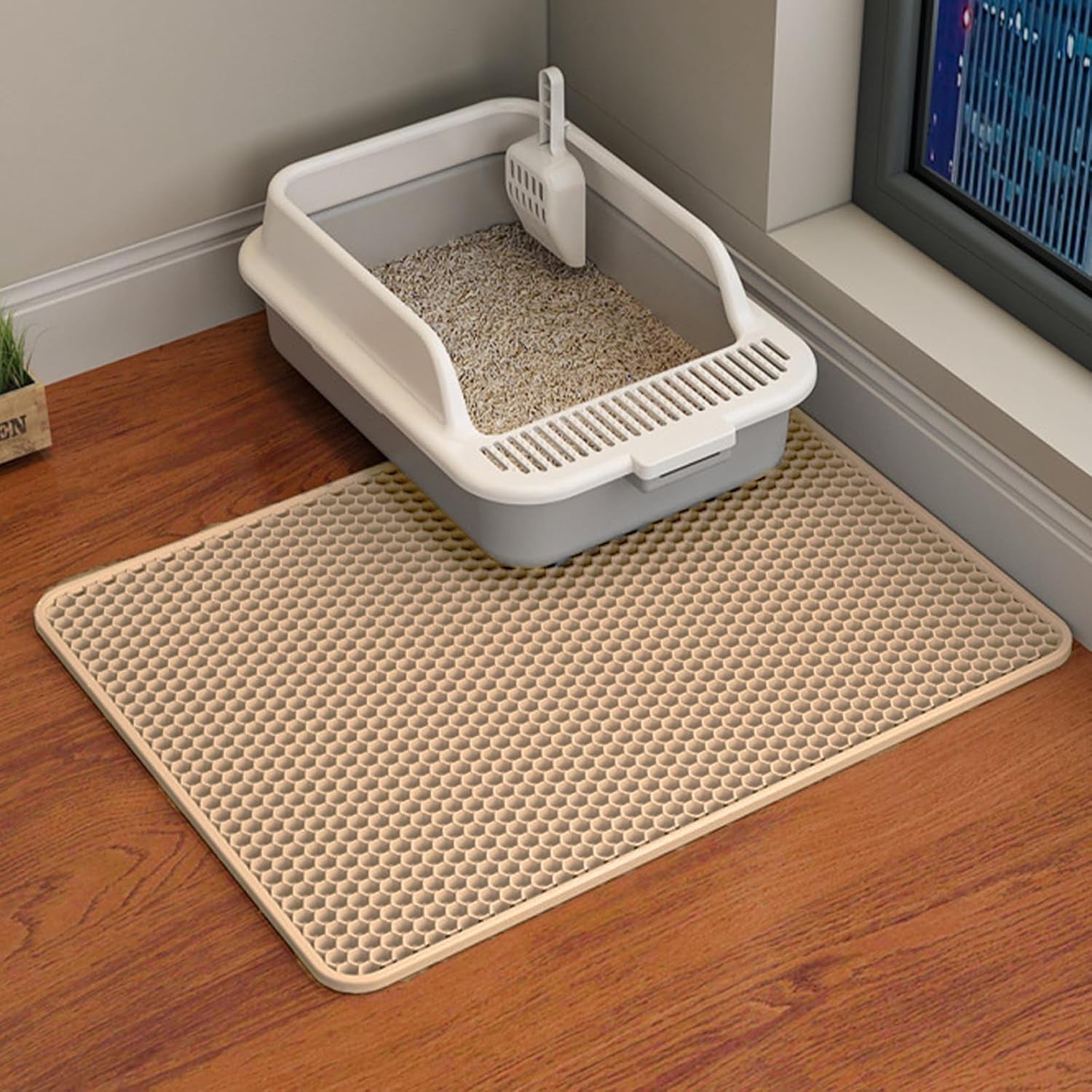 hcy-wld-cat-litter-mat-45x26-35x24-30x22-24x18-inch-double-layer-cat-litter-box-mat-eva-non-slip-waterproof-urine-proof-cat-litter-catcher-mat-easy-clean-scatter-control-35x24-inch-khaki