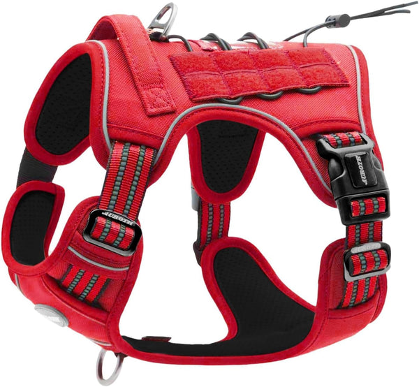 Auroth Tactical Dog Harness for Large Dogs No Pull Adjustable Pet Harness Reflective K9 Working Training Easy Control Pet Vest Military Service Dog Harnesses Army Yellow L24
