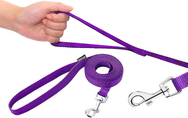 AMAGOOD 6 FT Puppy/Leash, Strong Traditional Style with Easy to Use Collar Hook, Great for Small, Medium and Large Dogs (5/8In X 6 Ft, Purple)2