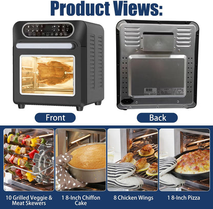 16QT Air Fryer Toaster Oven, 1700W Stainless Steel Oven | 24 Cooking Functions, Digital Controls, for Baking Roasting Broiling Reheating, Large Capacity Countertop Convection Oven8