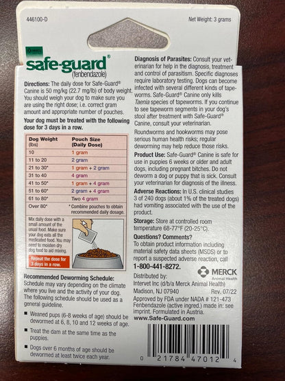Thepetstop Canine Dewormer 3 Dose X 1 Gram7