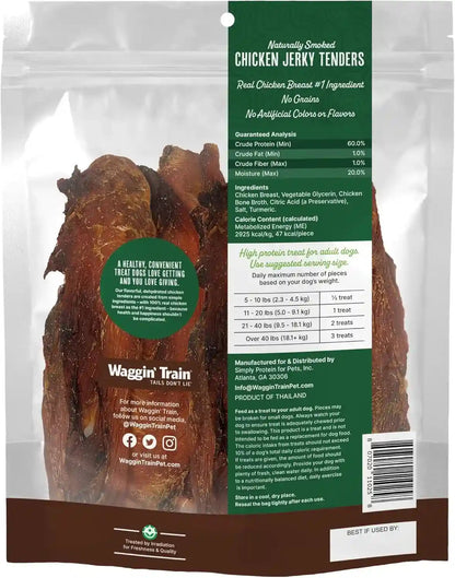 Waggin' Train Smoked Chicken Jerky Tenders for Dogs with Turmeric and Human Grade Bone Broth, Grain and Corn Free, High Protein, Premium Limited Ingredient 100% Real Chicken Dog Treats, 24 Oz. Pouch2