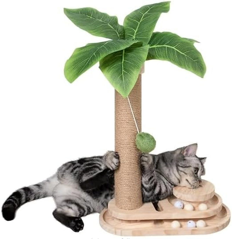 meowoou-cat-scratching-post-33-inch-tall-cat-scratcher-for-indoor-cats-adults-small-cat-tree-tower-sisal-rope-kitten-scratch-with-interactive-hanging-ball