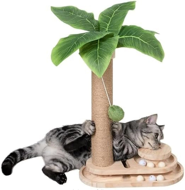 Meowoou Cat Scratching Post 33 Inch Tall Cat Scratcher for Indoor Cats Adults,Small Cat Tree Tower Sisal Rope Kitten Scratch with Interactive Hanging Ball11