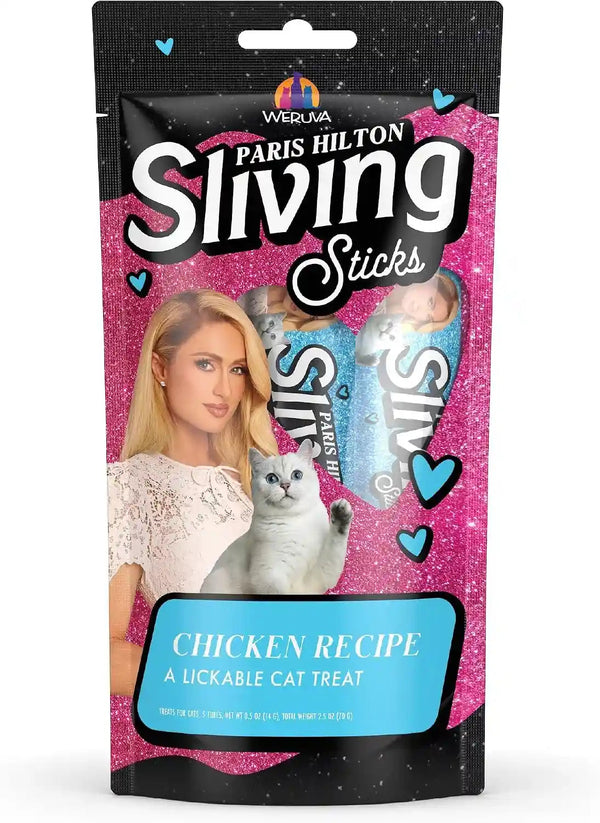 Weruva Paris Hilton Pamper like Paris Sliving Sticks, Chicken, 0.5Oz Lickable Cat Treats, Pack of 51
