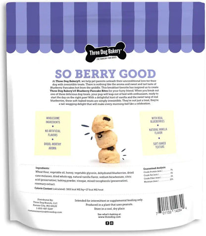 Three Dog Bakery Blueberry Pancake Bites for Dogs - 25 Oz Bag | Soft Baked Training Treats for Dogs - Blueberry Dog Treats2
