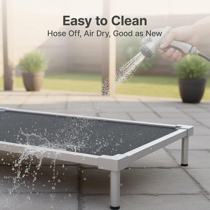 Elevated Dog Bed Medium Size Dog, Chew Proof Aluminum Alloy Heavy Duty Dog Supplies Cooling Raised Pet Cot Indestructible with Anti-Rust Washable Assembly for Crate Outdoor-40.6"X 28.7" X 7"7