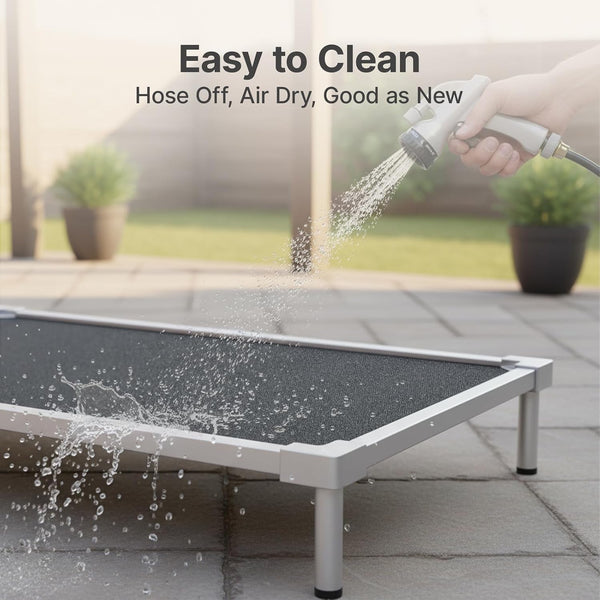 Elevated Dog Bed Medium Size Dog, Chew Proof Aluminum Alloy Heavy Duty Dog Supplies Cooling Raised Pet Cot Indestructible with Anti-Rust Washable Assembly for Crate Outdoor-40.6"X 28.7" X 7"7