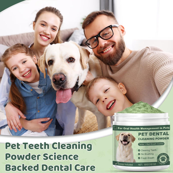 Dog Teeth Cleaning Powder, Dog Dental Powder, Dog Dental Care, Targets Tartar & Bad Breath & Reduces Plaque, Dental Powder for Dog Teeth Cleaning, Green7