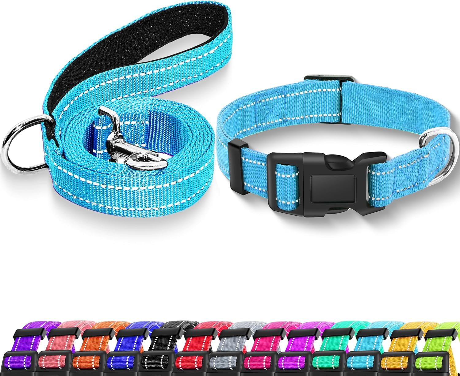 reflective-dog-collar-with-safety-locking-buckle-adjustable-soft-breathable-nylon-collars-for-small-medium-and-large-dogscollar-leash-xs-width-5-8-turquoise-adjustable-soft-breathable-nylon-collars-for-small-medium-and-large-dogs-xs-width-5-8-turquoise