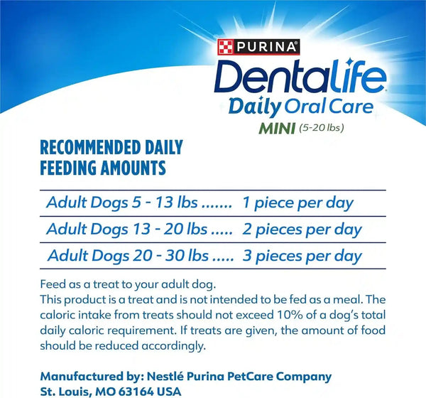 Dentalife Daily Oral Care Dog Treats for Small Dogs 5-20 Lbs., Chewy Dental Treat to Freshen Breath and Fight Tartar, Chicken Flavor, 17.1 Oz., 58 Chews - 58 Ct. Pouch8