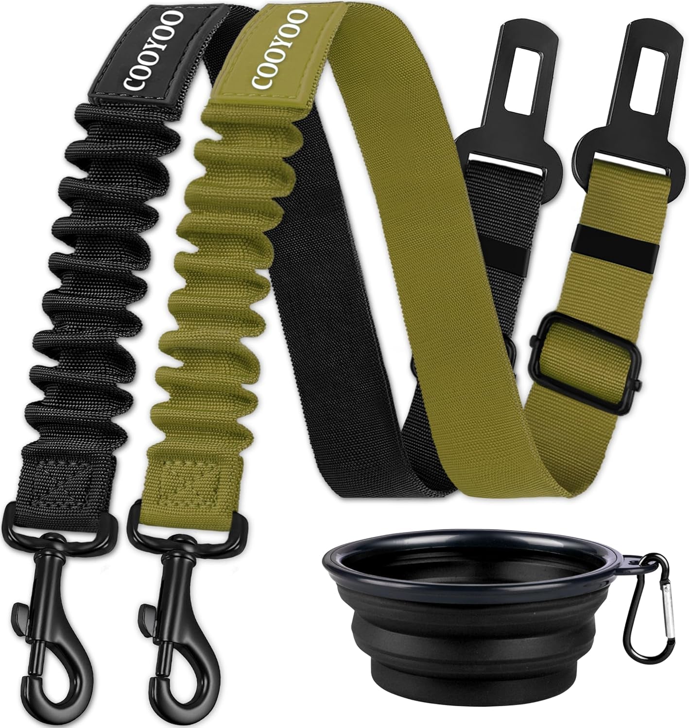 cooyoo-dog-seat-belt-durability-retractable-dog-car-harness-adjustable-dog-seat-belt-for-vehicle-nylon-pet-safety-seat-belts-heavy-duty-elastic-1-pack-black