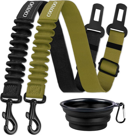 COOYOO Dog Seat Belt, Durability Retractable Dog Car Harness Adjustable Dog Seat Belt for Vehicle Nylon Pet Safety Seat Belts Heavy Duty & Elastic (1 Pack Black)27