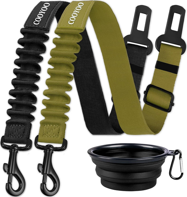 COOYOO Dog Seat Belt, Durability Retractable Dog Car Harness Adjustable Dog Seat Belt for Vehicle Nylon Pet Safety Seat Belts Heavy Duty & Elastic (1 Pack Black)27