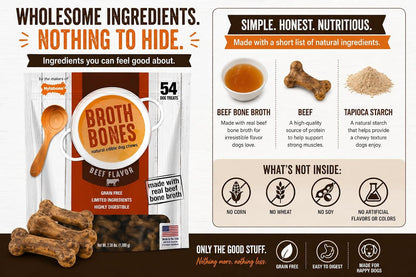 Nylabone Beef Broth Bones Dog Treats (Net 54Count), 2.38 Lb3