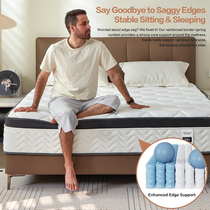 12 Inch Full Size Mattress, Hybrid Bed Mattress in a Box, 75" X 54" | Memory Foam Hybrid, Back Support & Pressure Relief, Motion Isolation, Certipur-Us Foam, Medium Firm, Colchones Full2