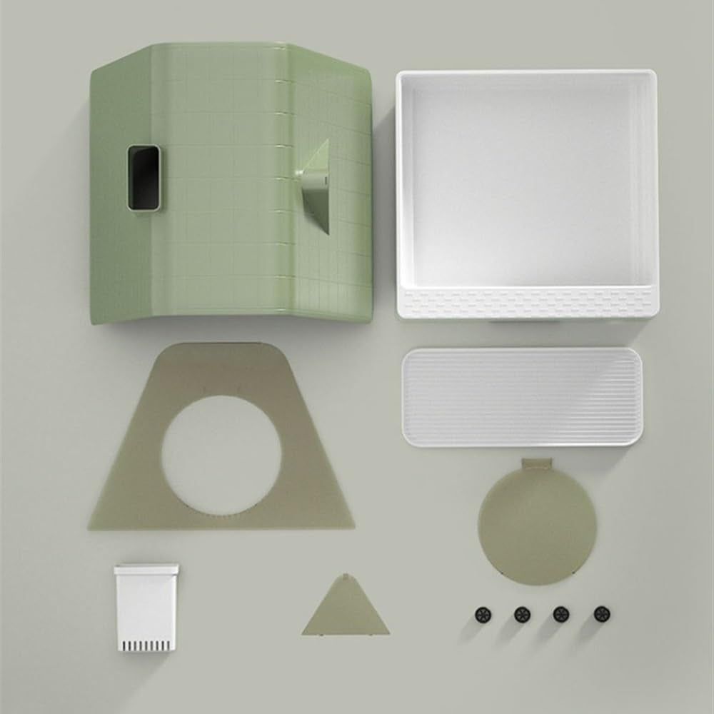 pet-supplies-enclosed-cat-litter-box-with-lid-anti-splash-drawer-scoop-pedalsgreen