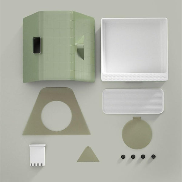 Pet Supplies, Enclosed Cat Litter Box with Lid, Anti-Splash Drawer & Scoop, Pedals(Green)5