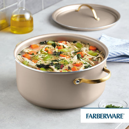 Radiant Nonstick Dutch Oven/Casserole Pan with Lid, Dishwasher Safe, 5.5 Quart, Champagne7