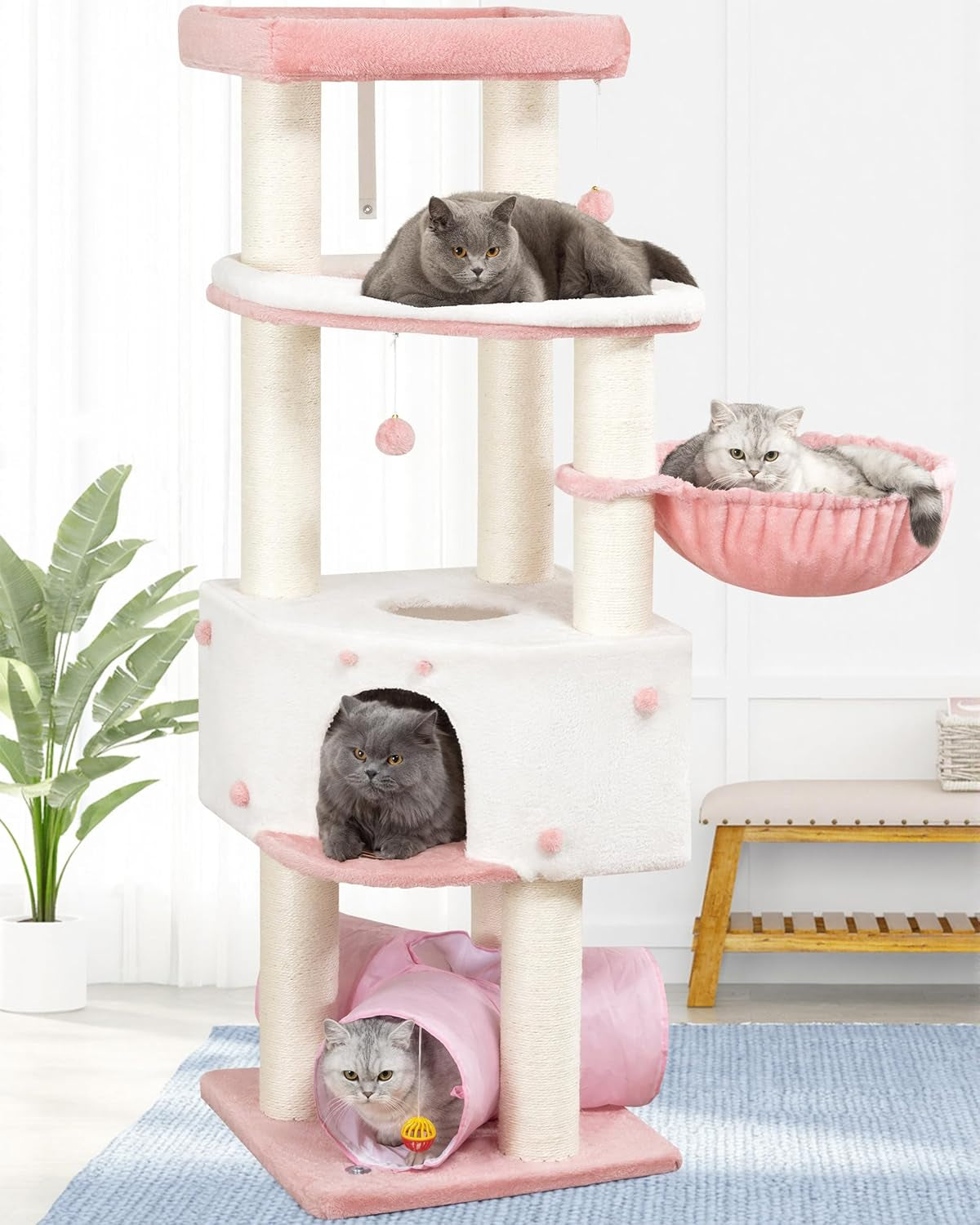 small-cat-tree-tower-for-indoor-cats-40-in-medium-cat-bed-scratching-posts-multi-level-compact-kitty-kitten-houses-climbing-trees-stands-with-2-condos-sisal-post-perch-platform-hammock-plush-toy-balls
