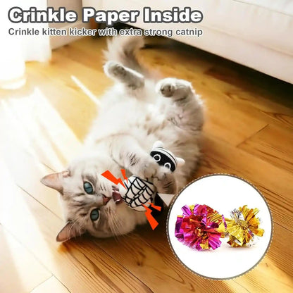 Retro Shaw Catnip Toys, 4 Pack, Horror Goth Cat Toys for Indoor Cats Kitten, Crinkle Interactive Cat Nip Kitty Toys for All Breeds (3.7 Inches)5