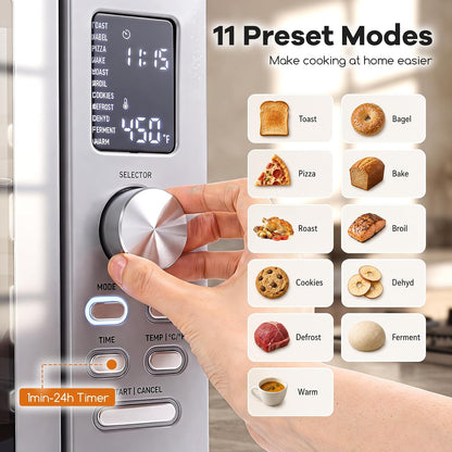 25L/26.4 QT Air Fryer Toaster Oven W/Dual French Doors | Compact Countertop Oven W/11 Presets, 1500W High Power, Baking Tray, Baking Rack, Crumb Tray & Oven Tray Clip for Family3