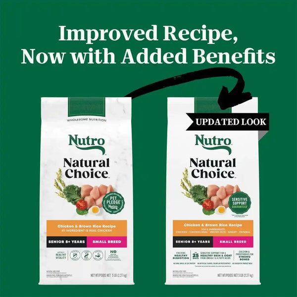 Nutro Natural Choice Senior Small Breed Dry Dog Food, Chicken, 5 Lb | Chicken First Ingredient, Beet Pulp Prebiotic, Omega-3 & Omega-6, Vitamin E & Selenium Antioxidants, Supports Bones, Skin2