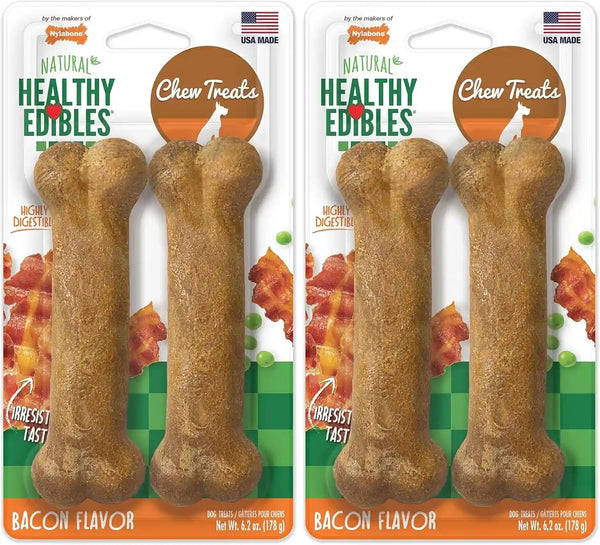 Nylabone Healthy Edibles Natural Dog Chews Long Lasting Roast Beef Flavor Treats for Dogs, Medium/Wolf (2 Count)15