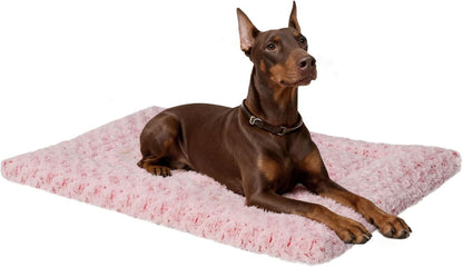 Washable Dog Bed Mat Ultra Soft Dog Crate Pad Comfy Fluffy Pet Kennel Beds Sleeping Mattress for Large Jumbo Medium Small Dogs, 36 X 23 Inch, Gray24