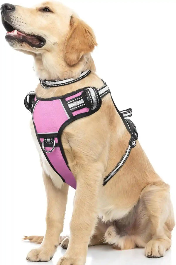 Dog Harness No Pull, Pet Harnesses with Dog Collar, Adjustable Reflective Oxford Outdoor Vest, Front/Back Leash Clips for Small, Medium, Large, Extra Large Dogs, Easy Control Handle for Walking21