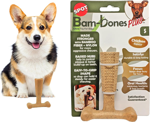 SPOT Bam-Bones plus T Bone – Bamboo Fiber & Nylon Dog Chew Toy for Moderate to Aggressive Chewers, Durable Long Lasting & Non-Splintering, Beef Flavor Toy for Adult Dogs & Puppies under 60 Lbs, 6 In21